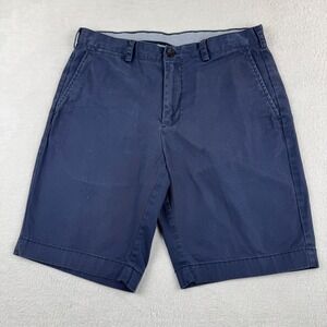 Brooks Brothers Chino Shorts Mens W34 Navy Blue Cotton Blend Casual Flat‎ Front